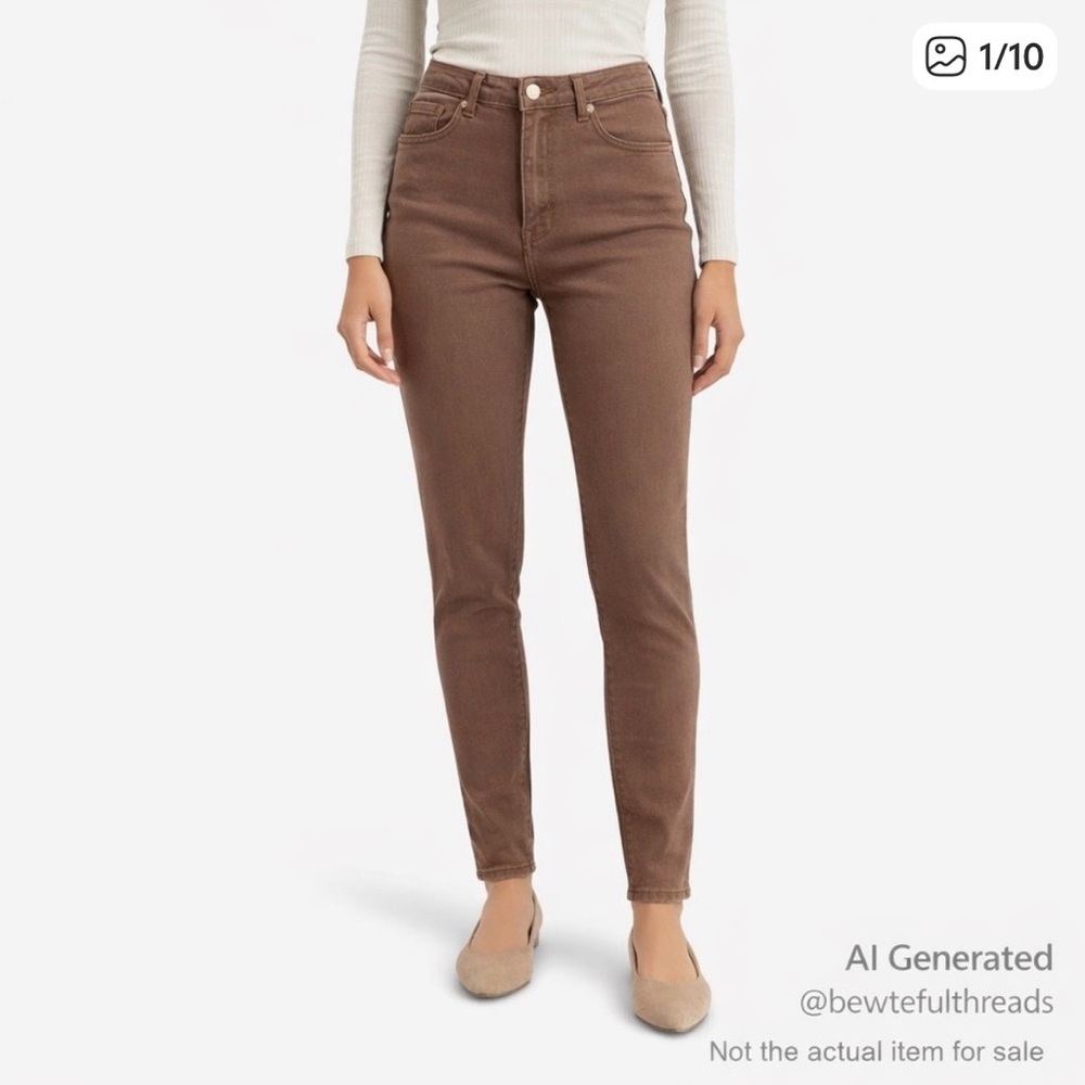 Wilfred Free Size 8 Brown High-Rise Stretch Skinny Pants